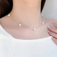 画像5: アコヤ真珠 ステーションネックレス 6-6.5ｍｍ ホワイト ラウンド K18YG 40cm GIA宝石鑑定士保証書付き (5)