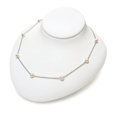 画像2: アコヤ真珠 ステーションネックレス 6-6.5ｍｍ ホワイト ラウンド シルバー製 40cm＋5cm  (2)