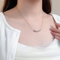 画像4: アコヤ真珠 パールペンダント 5-5.5ｍｍ ナチュラルグレー セミラウンド〜バロック K10YG 42.5cm (4)