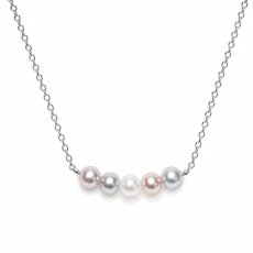 淡水真珠 パールペンダント 5-6mm ホワイト ピンク グレー シルバー製 42.5cm
