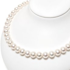 ランク上 アコヤ真珠 パールネックレス 9-9.5mm ホワイトピンク系