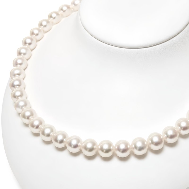 ランク上 アコヤ真珠 パールネックレス 9-9.5mm ホワイトピンク系 GIA