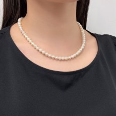 画像5: アコヤ真珠 パールネックレス 6-6.5mm ホワイト ラウンド 約42cｍ GIA宝石鑑定士保証書付き (5)