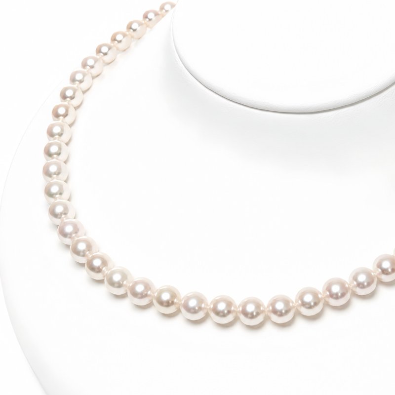 アコヤ真珠 パールネックレス 6-6.5mm ホワイト ラウンド 約42cm GIA 