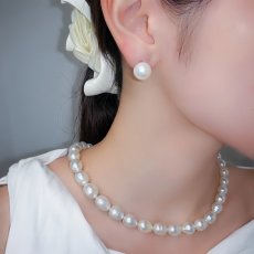 画像4: 1点物 白蝶真珠 パールピアス 11mm ホワイト ラウンド K14WG 直結ピアス スタッドピアス GIA宝石鑑定士保証書付き (4)