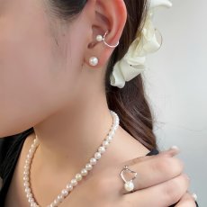 アコヤ真珠 パールイヤーカフ 5-5.5mm ハートモチーフ ホワイト ラウンド SV製 