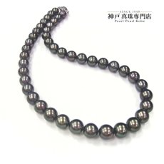 1点物 タヒチ黒蝶真珠 パールネックレス タヒチ 8.1-10.5ｍｍ ピーコックグリーン 42cm SV製