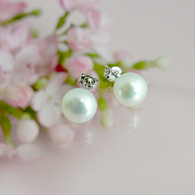 淡水真珠 パールピアス 7-7.5mm
