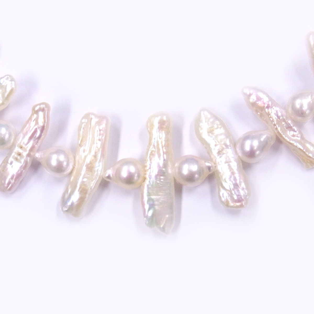 真珠ネックレス デザインネックレス アコヤ本真珠 淡水真珠 バロック  