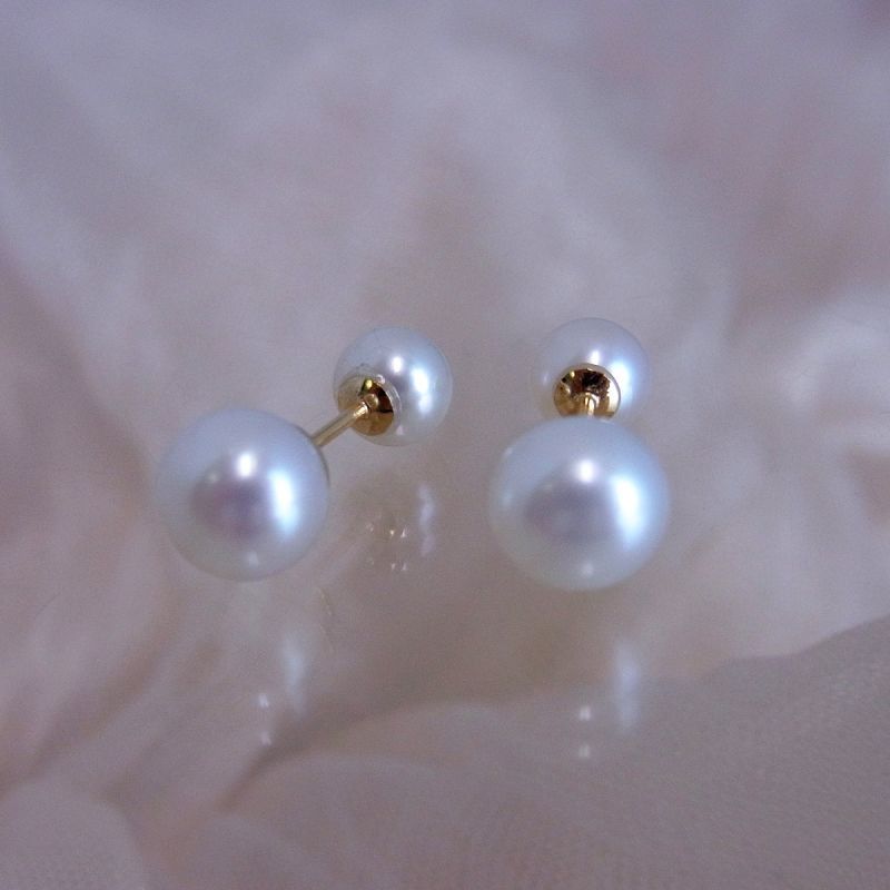 バックキャッチピアス K18 淡水真珠 スワロフスキー パールキャッチ 4 5mm 6 7mm バックキャッチピアス K18 淡水真珠 スワロフスキー パールキャッチ 4 5mm 6 7mm