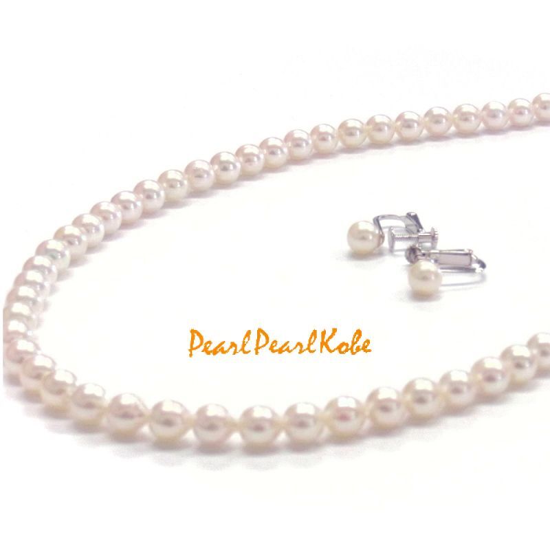 あこや本真珠 ネックレスセット イヤリング ピアス 6-6.5mm ホワイト ラウンド フォーマル 定番 ピアス k14WG 冠婚葬祭
