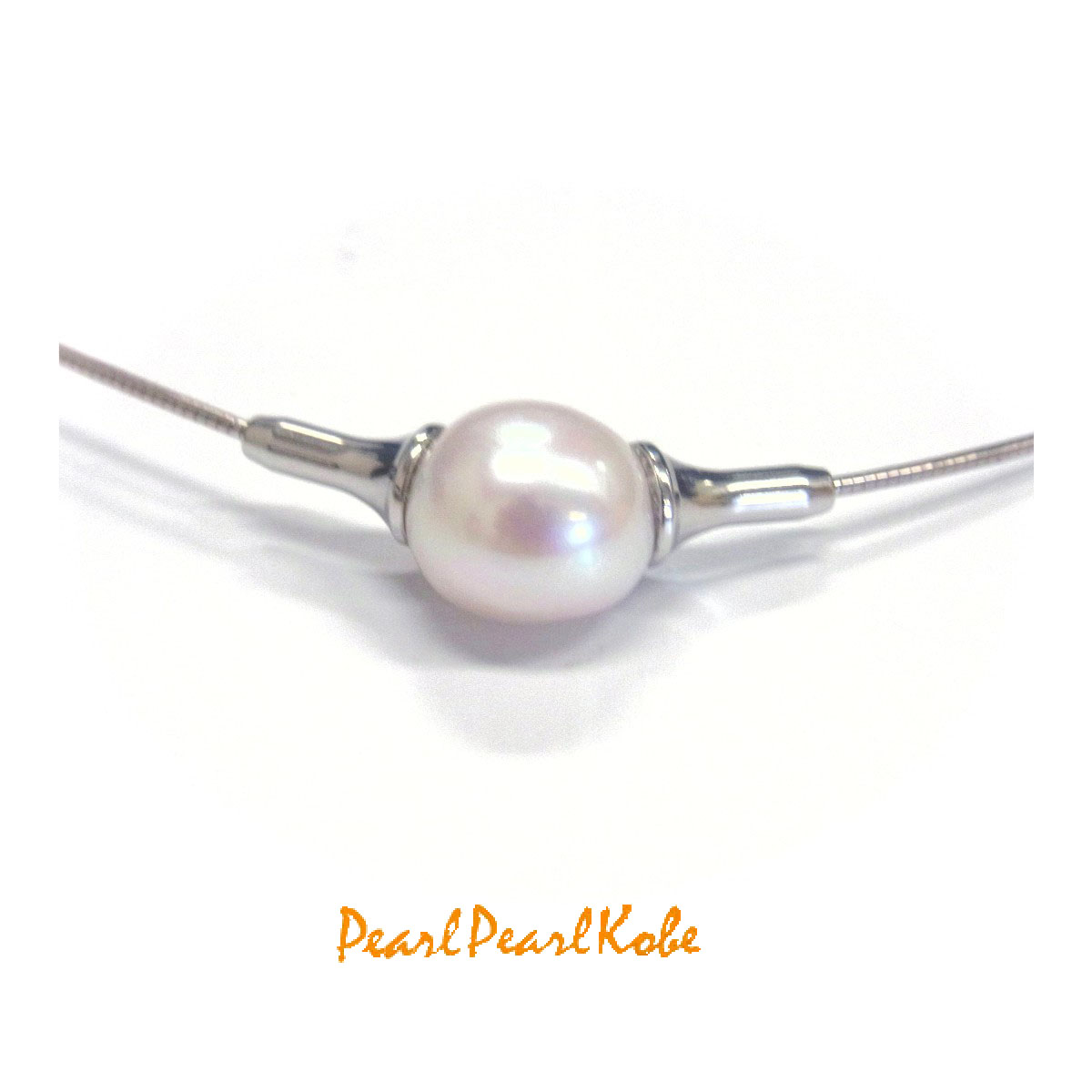 バロックパール　10-11ｍｍ　シルバー製オメガネックレス　淡水真珠