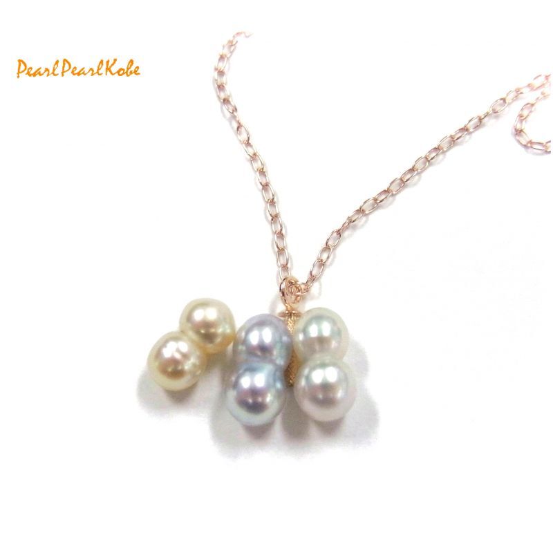 本真珠 １０金 ピンクゴールド パールネックレス ツインパール 双子真珠 4-5ｍｍ 希少 上品 珍しい 個性的