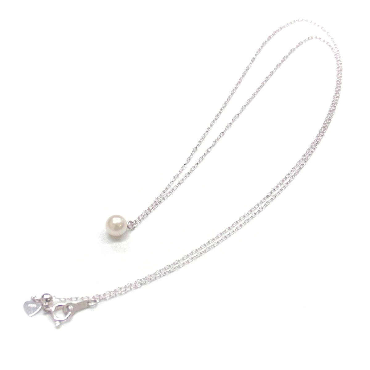 K10 10金 真珠 パール チェーン シンプルデザイン ネックレス