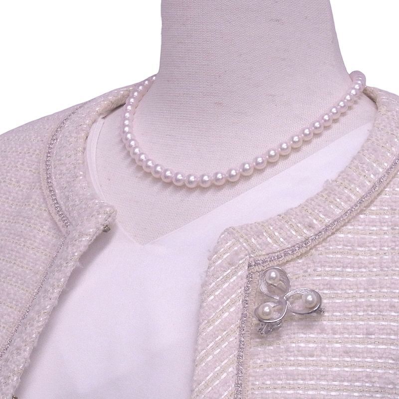 七色の真珠ブローチネックレス　シルバーネックレス　七色パール