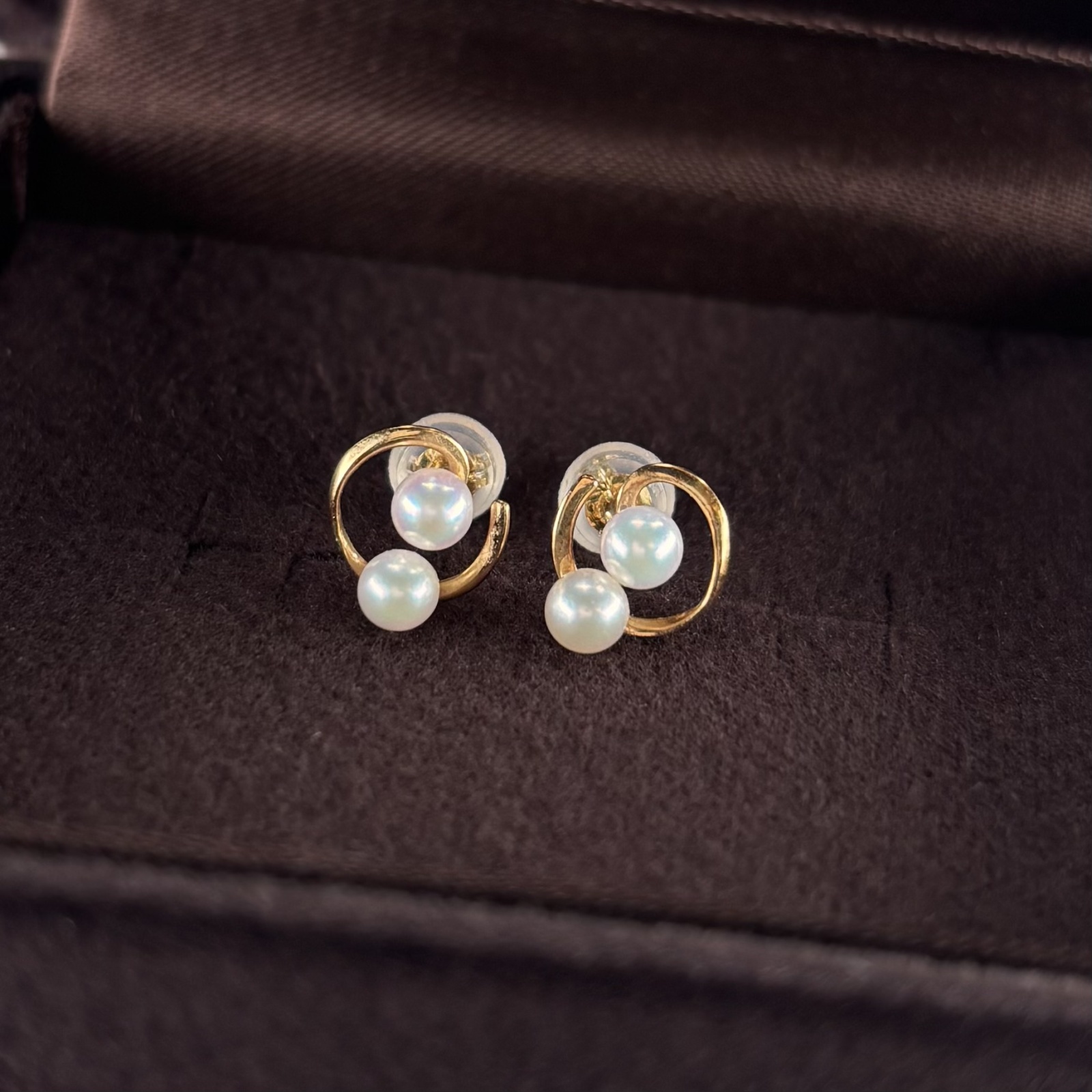 【おトク】 ベビーパール ラウンド アコヤ真珠 デザインピアス K18YGピアス アクセサリー