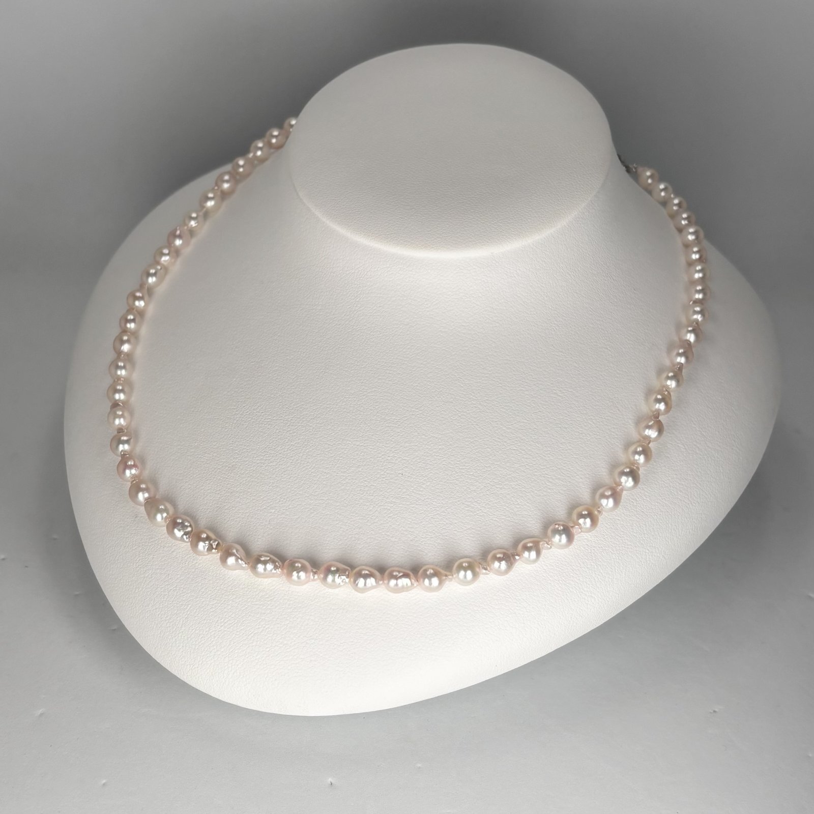 アコヤ真珠 バロックパールネックレス 5-5.5mm ホワイト 約42cm