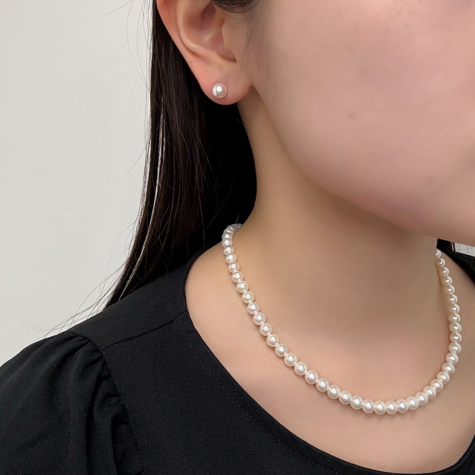 アコヤ真珠 パールネックレス 6-6.5mm ホワイト ラウンド GIA宝石鑑定