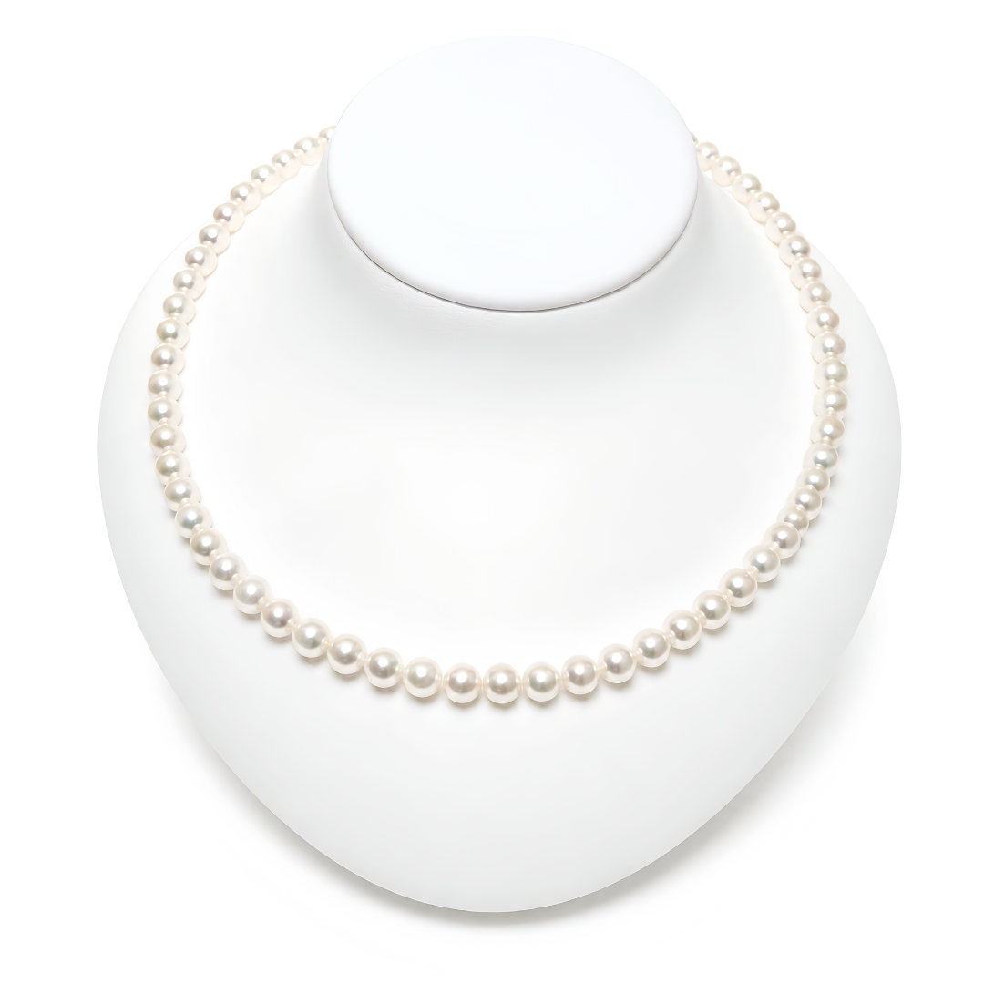 アコヤ真珠 パールネックレス 6-6.5mm ホワイト ラウンド 約42cm GIA