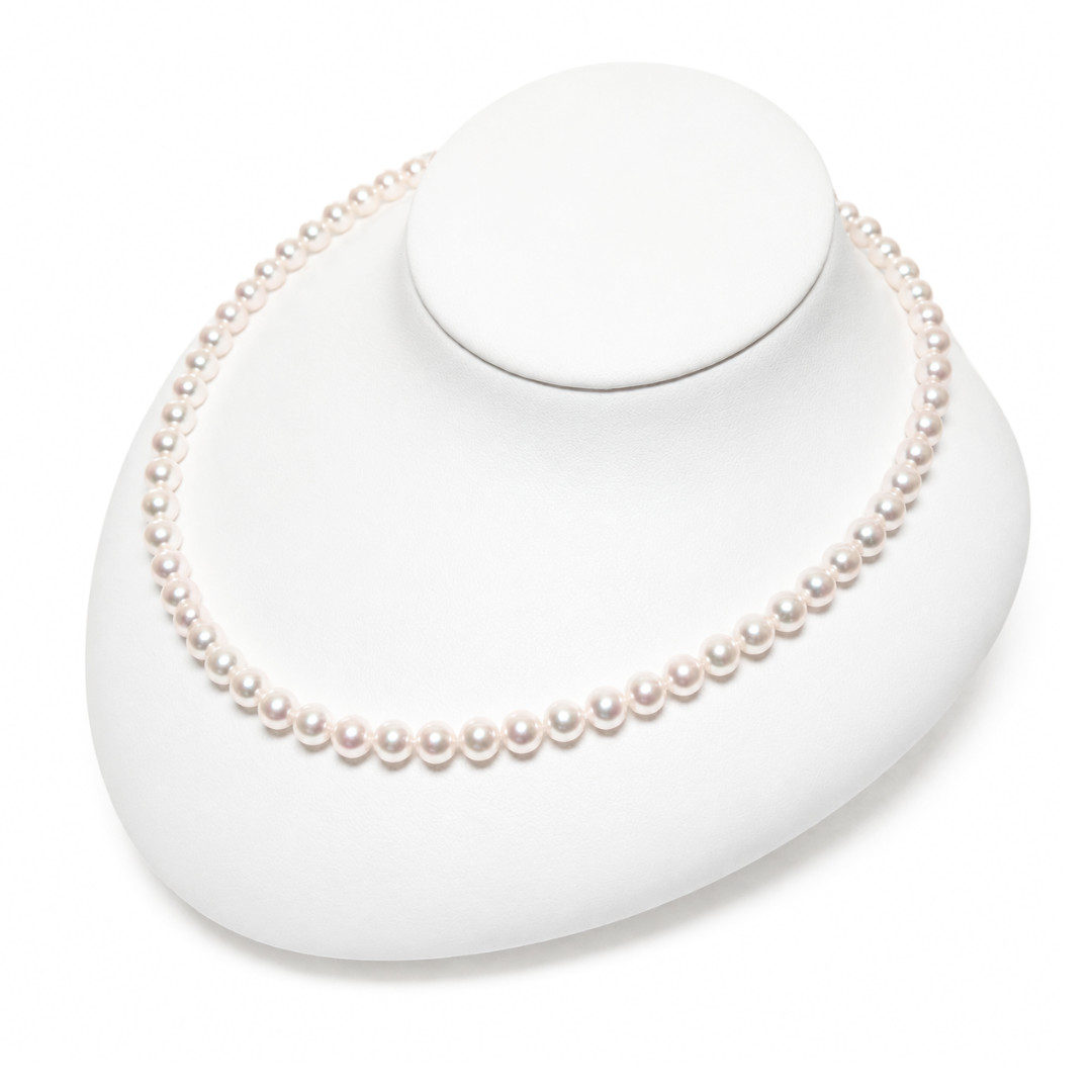 アコヤ真珠 パールネックレス 6-6.5mm ホワイト ラウンド 約42cm GIA